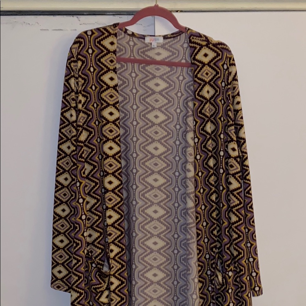 Purple tan and brown Lularoe Sarah size Large